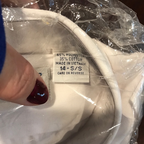 Size 14 Van Heusen short sleeve white female aviator pilot shirt NWT - Picture 3 of 8